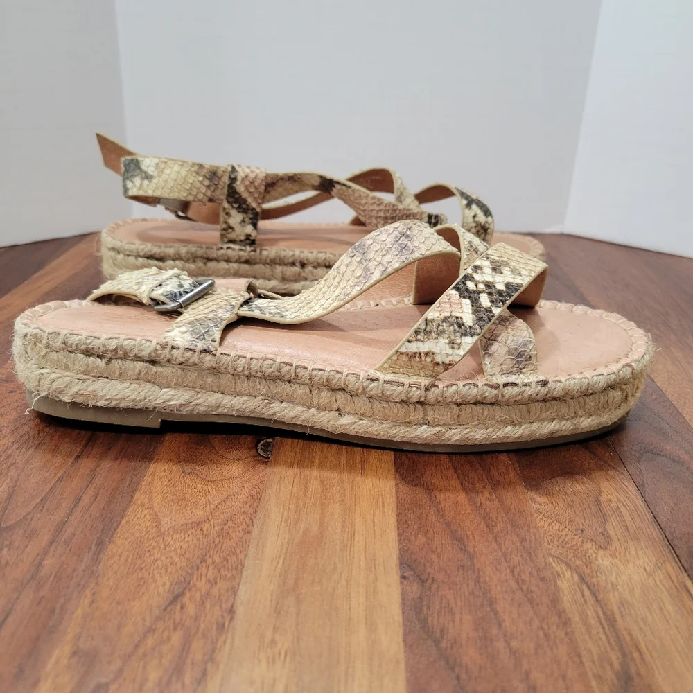 Madewell Malia Espardrille Leather Upper Strappy Sandals Size 9 - Picture 3 of 10